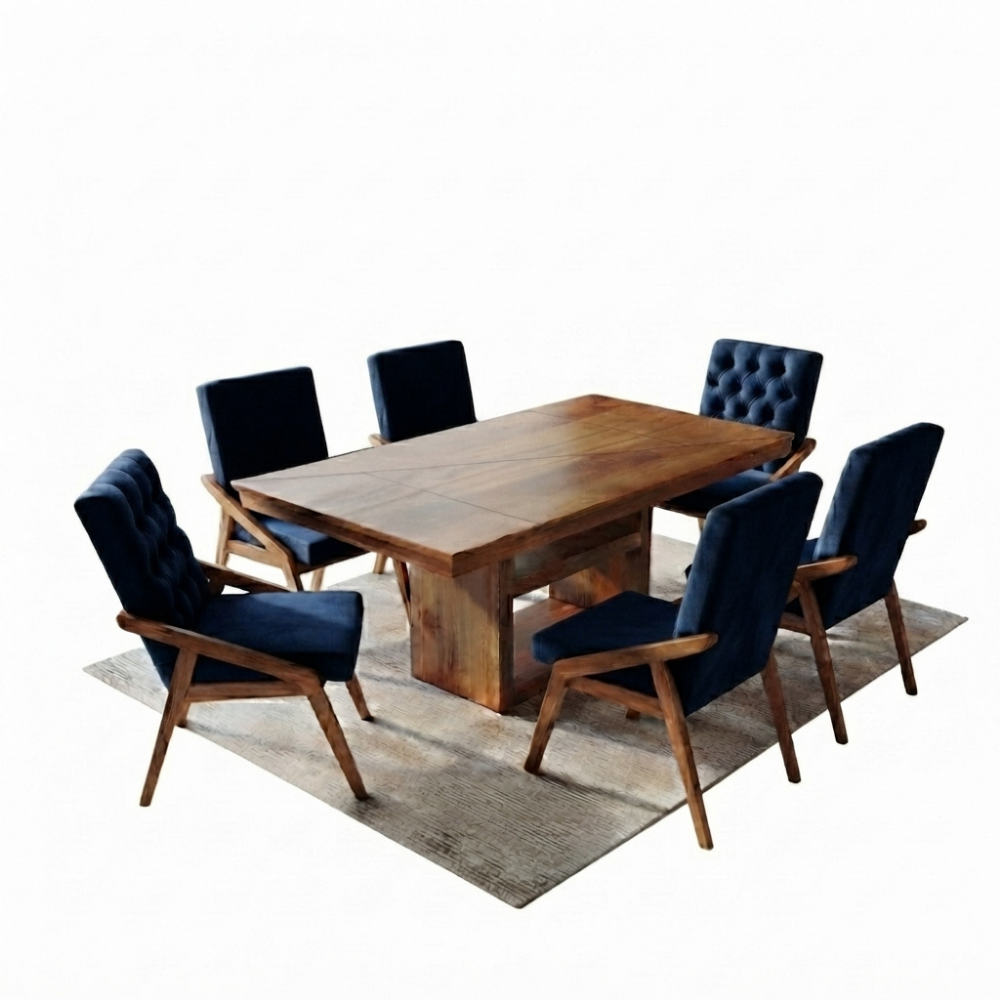 Comedor Modelo Austria 6 SIllas Azul Marino