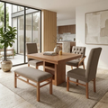Comedor Módelo Austria Beige 3 Sillas 1 Banca