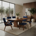 Comedor Modelo Austria 4 Sillas 1 Banca Azul Marino