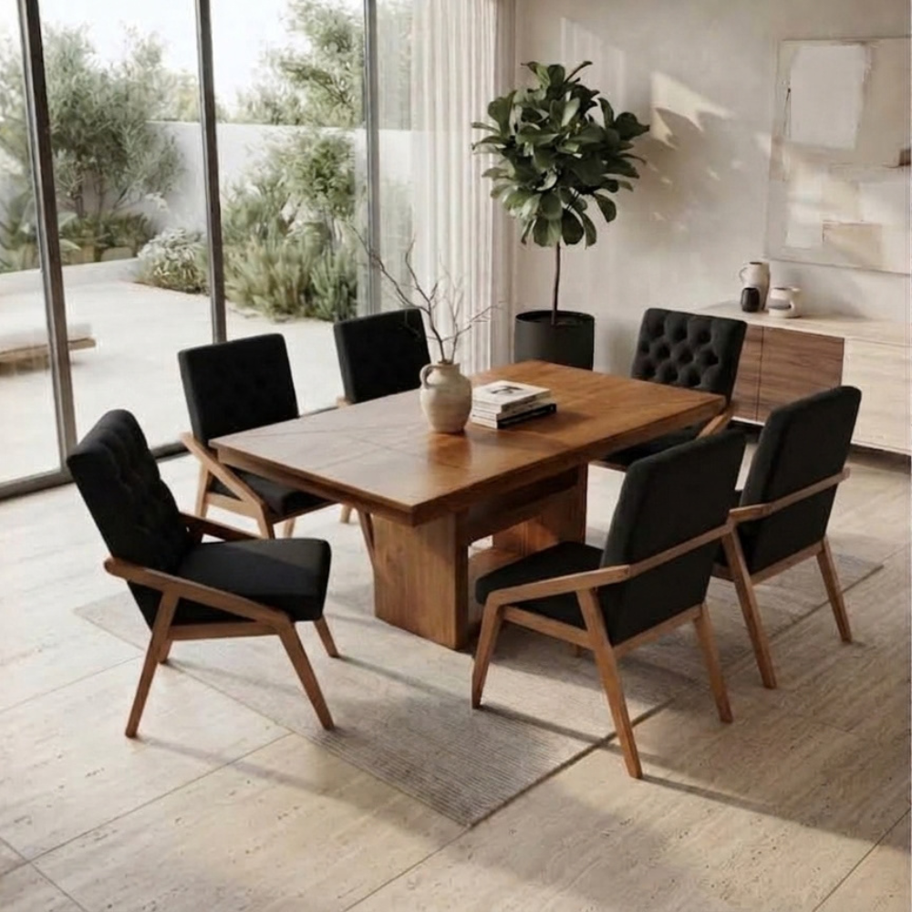 Comedor Modelo Austria 6 SIllas Negro