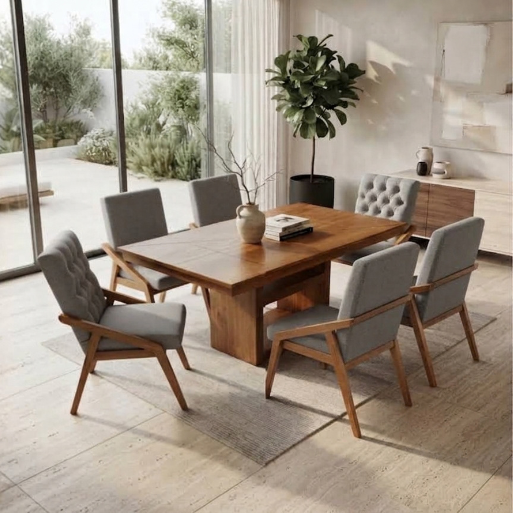 Comedor Modelo Austria 6 SIllas Gris