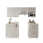Cocina gris integral de 240 cm.