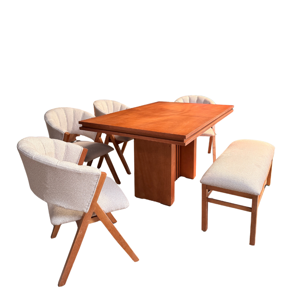 Comedor Modelo Boston 4 Sillas 1 Banca