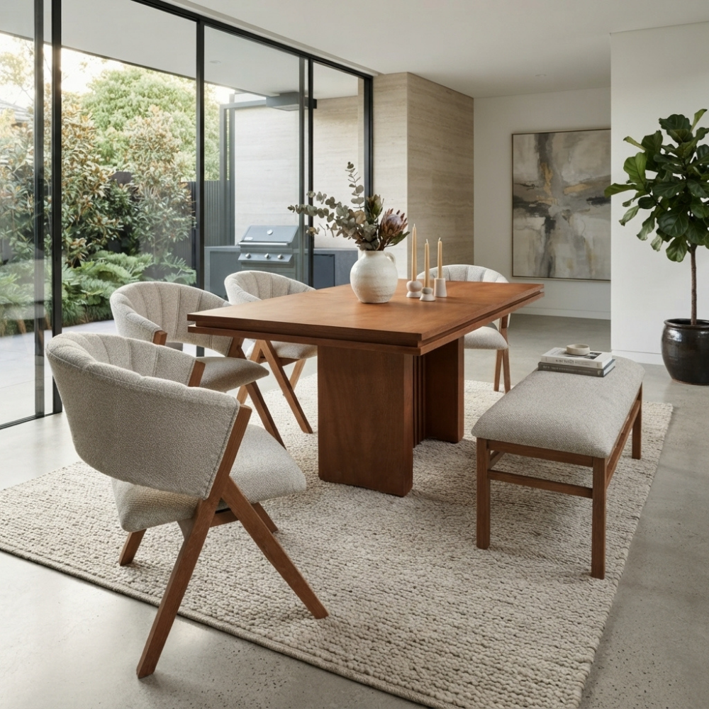 Comedor Modelo Boston 4 Sillas 1 Banca