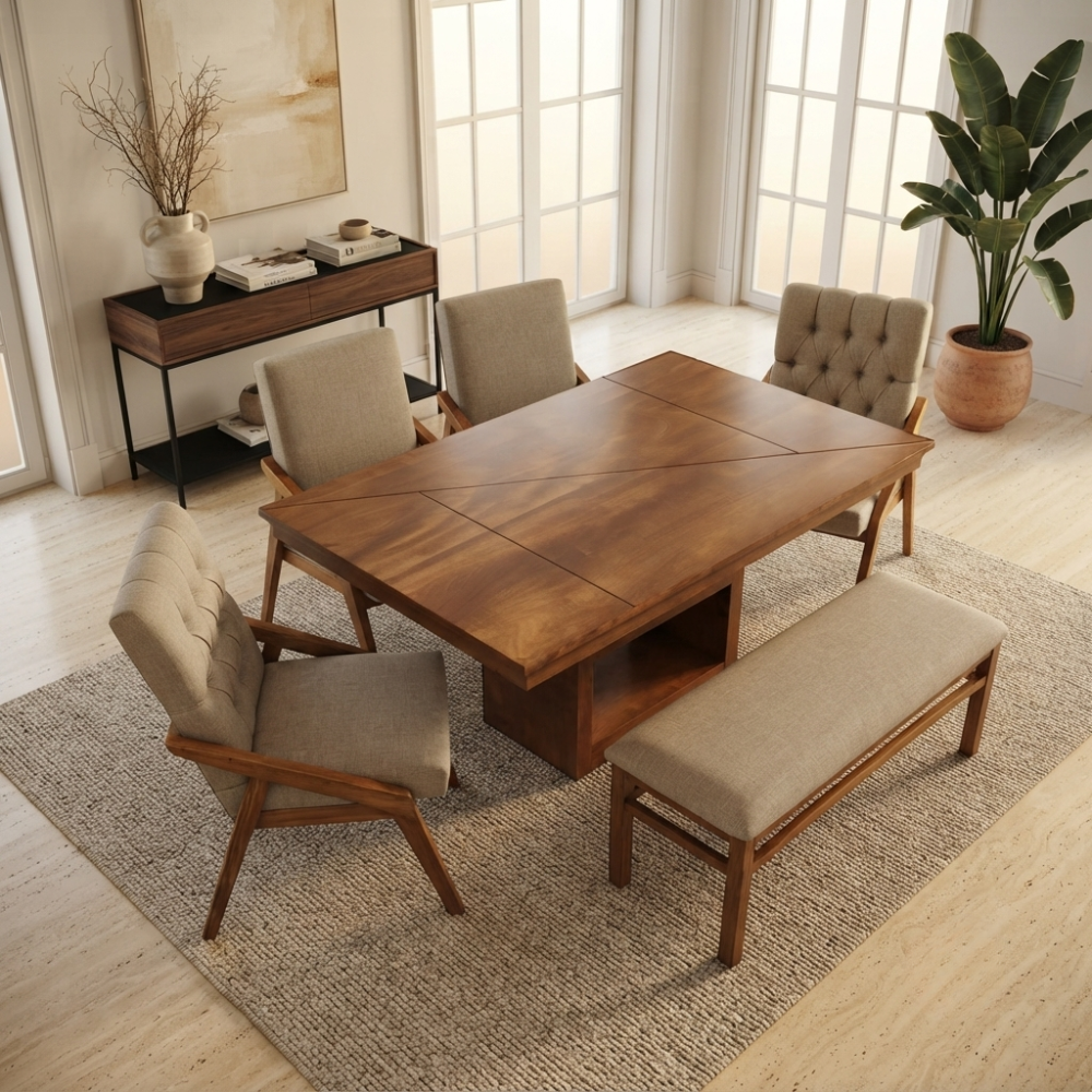 Comedor Modelo Austria 4 Sillas 1 Banca