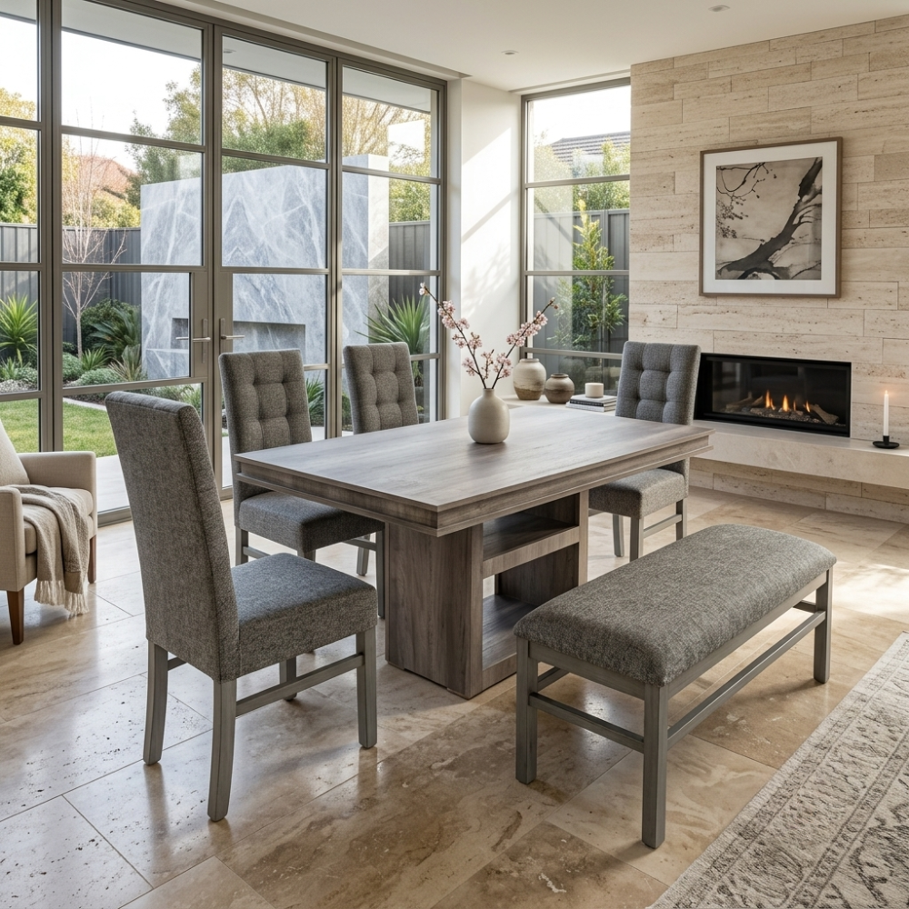 Comedor Modelo Bruselas 4 Sillas 1 Banca