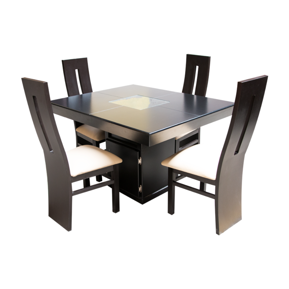 Comedor Modelo Viena 4 Sillas Color Chocolate